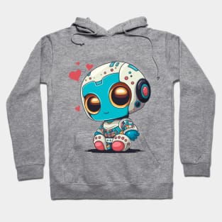 Cartoon robot in love. Hoodie